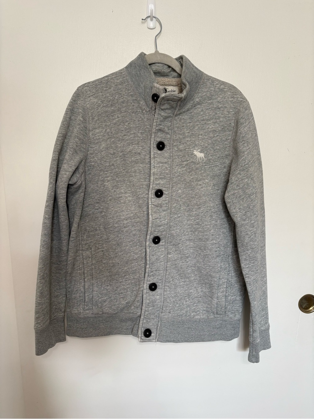 Vintage Abercrombie & Fitch Y2K Fleece-Lined Button-Up Sweater Jacket - Gray